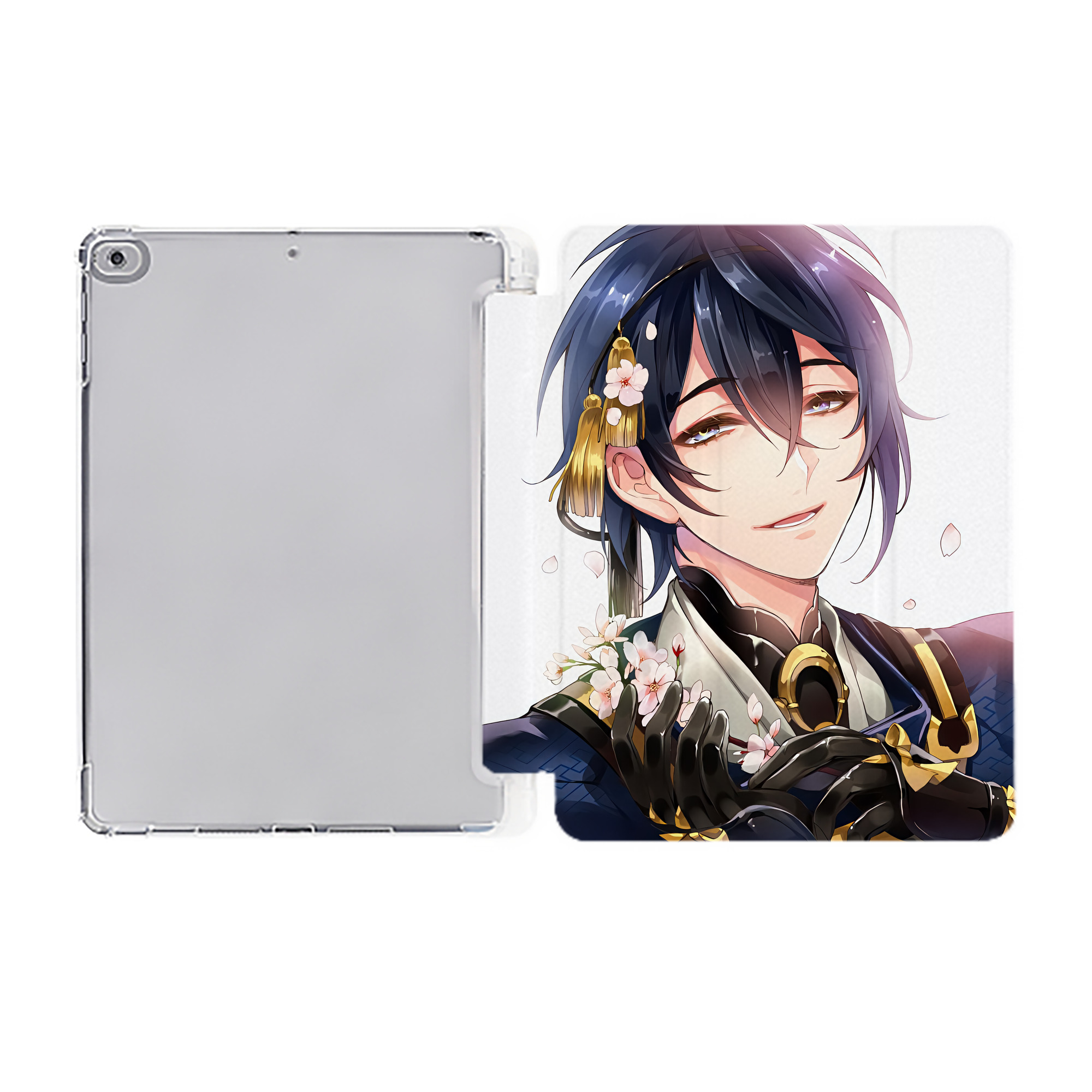 （画像用） 刀剣乱舞 Touken Ranbu IPad ケース ペン収納付き 三つ折りスタンド PUレザー×シリコン 対応機種9.5/10.5/10.9インチ